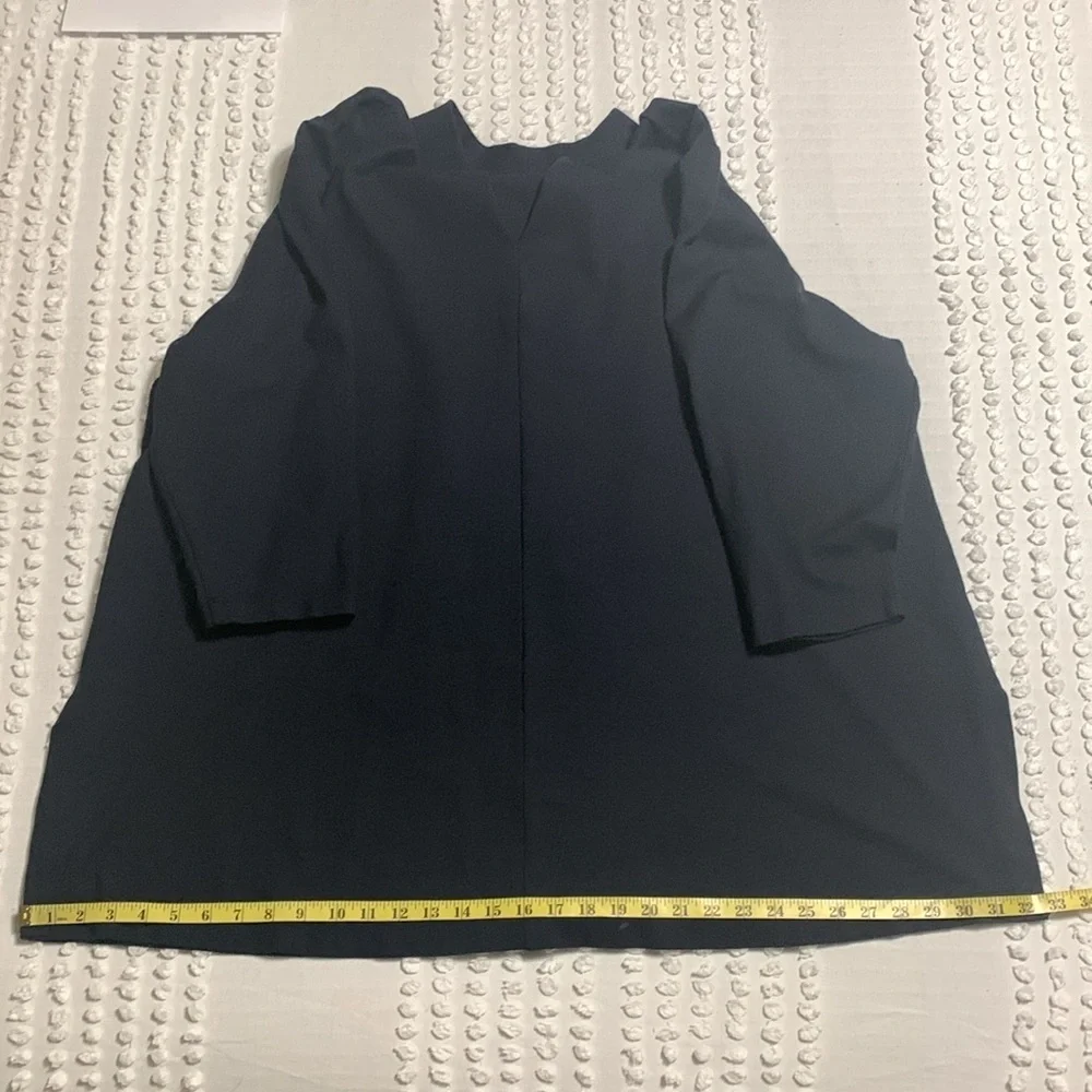 J. Jill Women’s Ponte Knit Classic V-Neck Navy Pullover Top Tunic 4X Lagenlook